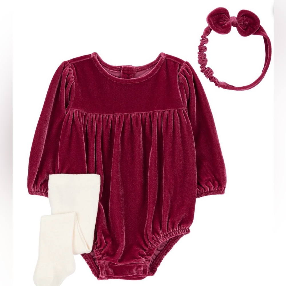 🌴Carter's Child of Mine Baby Girl Bubble Set, 3-Piece Size 12 Months